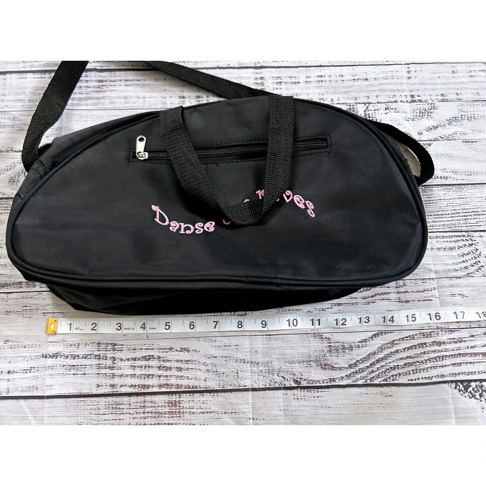 Ballet Dance Duffel Bag Kids OS Black Pink Embroidered Tutu Ballerina